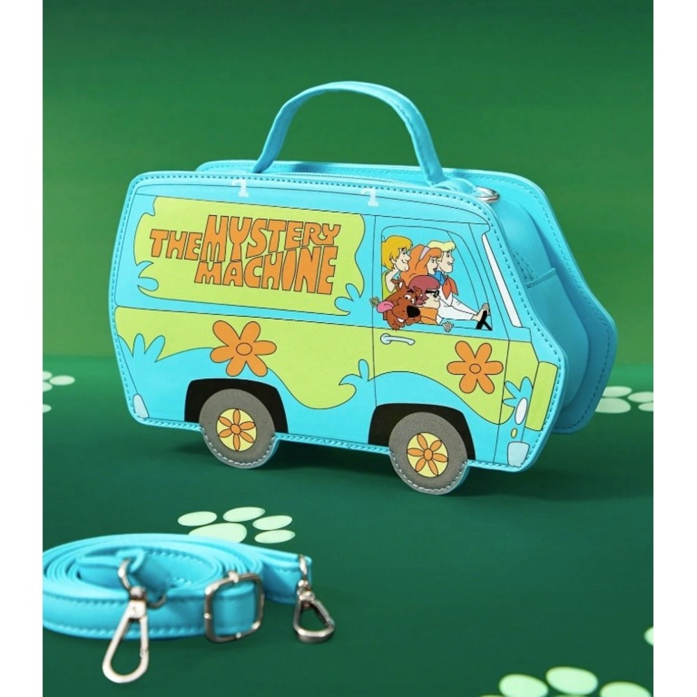 Scooby-Doo Mystery Machine Van Crossbody Bag Blue Novelty Handbag - Picture 2 of 6